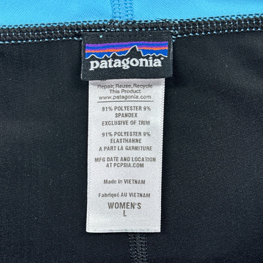 Patagonia Skort Women Large Blue Floral Activewear Running Hiking Outdoor Summer - Picture 2 of 10